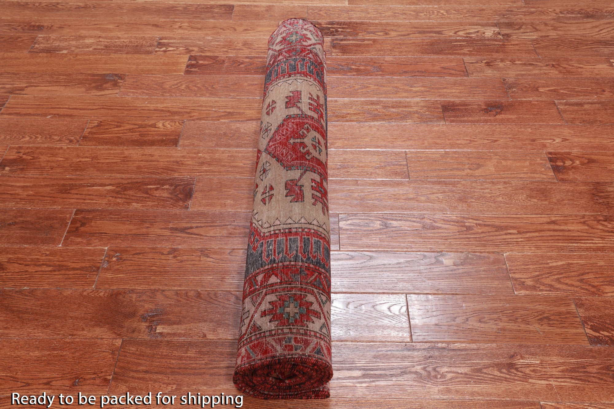 Brown Vintage Persian Hamadan Handmade Wool Runner Rug - 3' 11" X 11' 6"
