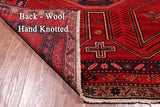 Red Vintage Persian Hand-Knotted Wool Runner Rug - 4' 5" X 10' 2"