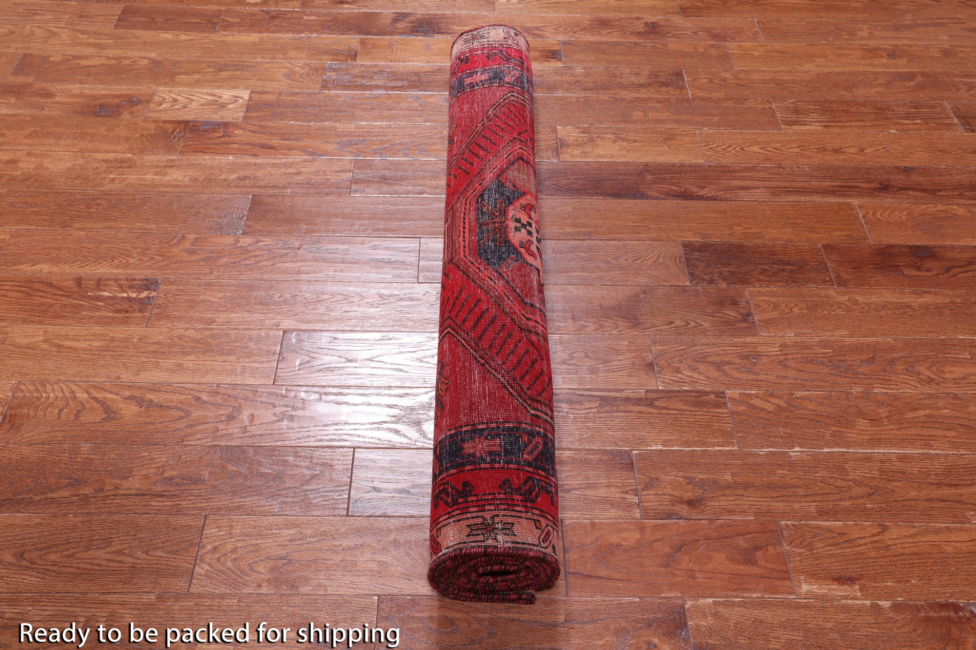 Red Vintage Persian Hand-Knotted Wool Runner Rug - 4' 5" X 10' 2"