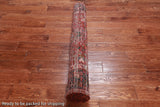 Red Vintage Persian Heriz Serapi Hand Knotted Wool Runner Rug - 4' 3" X 10' 4"