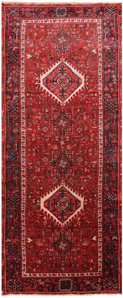 Red Vintage Persian Heriz Serapi Hand Knotted Wool Runner Rug - 4' 3" X 10' 4"
