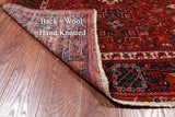 Red Vintage Persian Heriz Serapi Hand Knotted Wool Runner Rug - 4' 3" X 10' 4"