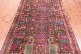 Brown Vintage Persian Hand Knotted Wool Runner Rug - 4' 5" X 9' 0"