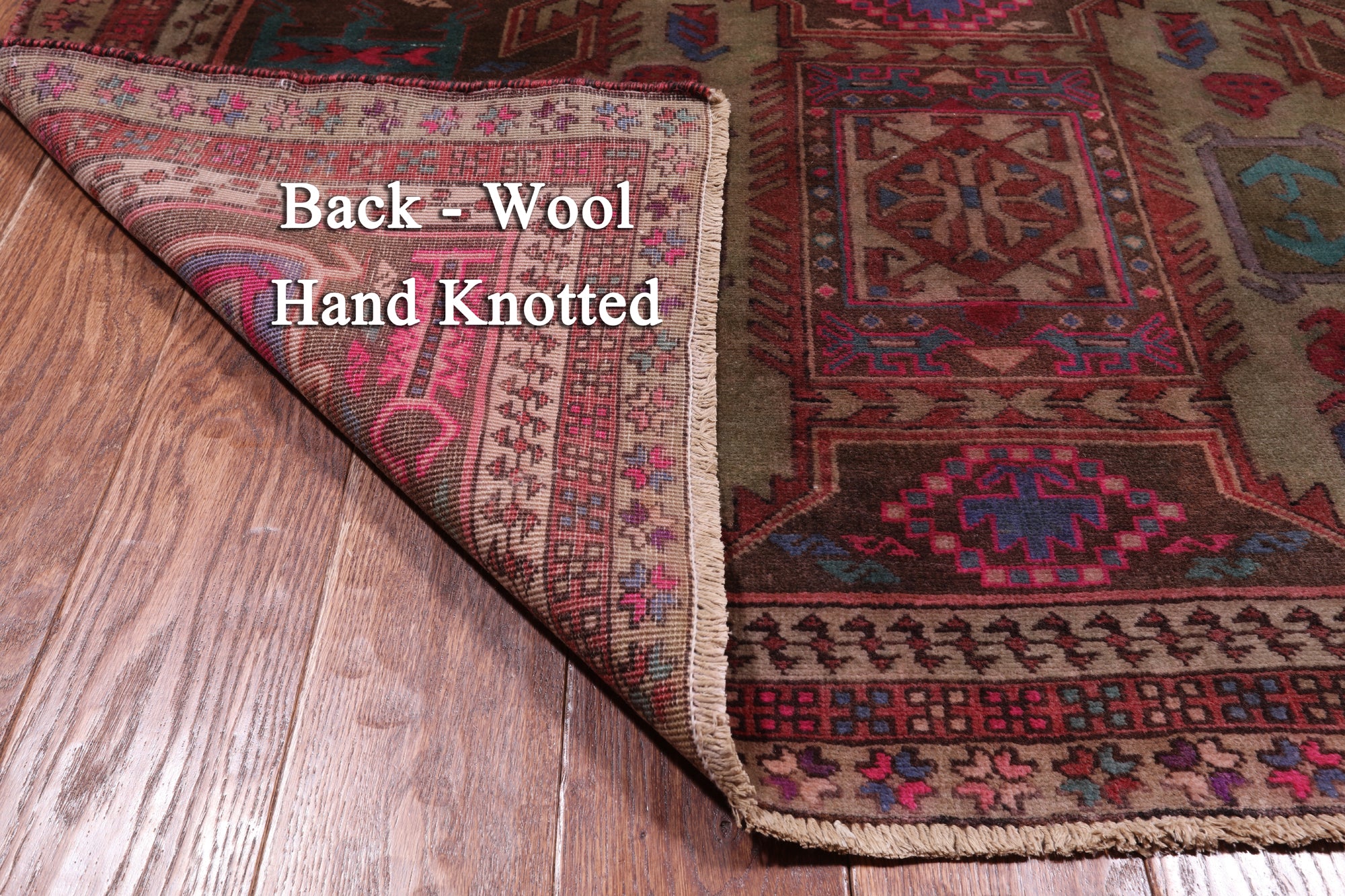 Brown Vintage Persian Hand Knotted Wool Runner Rug - 4' 5" X 9' 0"