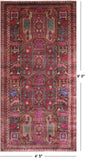 Brown Vintage Persian Hand Knotted Wool Runner Rug - 4' 5" X 9' 0"