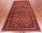 Pink Vintage Persian Handmade Wool Rug - 4' 6" X 9' 2"