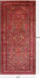 Pink Vintage Persian Handmade Wool Rug - 4' 6" X 9' 2"