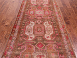 Brown Vintage Persian Hand Knotted Wool Runner Rug - 4' 2" X 10' 5"