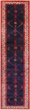 Navy Blue Vintage Persian Handmade Wool Runner Rug - 3' 8" X 14' 5"