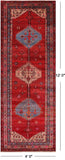 Red Vintage Persian Handmade Wool Runner Rug - 4' 0" X 12' 0"