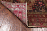 Brown Vintage Persian Hand-Knotted Wool Runner Rug - 3' 8" X 10' 6"