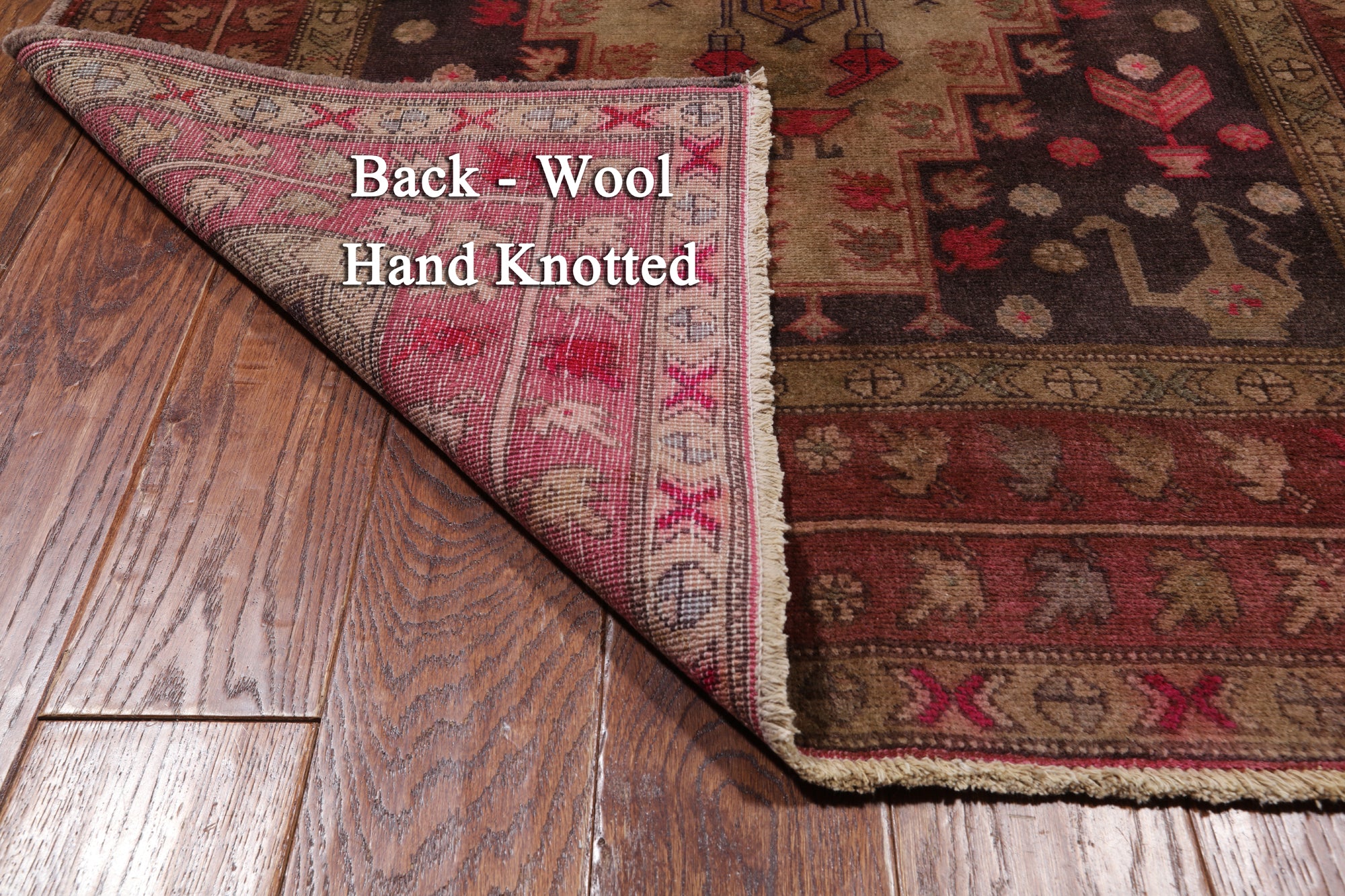 Brown Vintage Persian Hand-Knotted Wool Runner Rug - 3' 8" X 10' 6"
