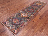 Grey Super Kazak Hand Knotted Wool Runner Rug - 2' 8" X 9' 0"