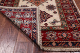 Ivory Super Kazak Handmade Wool Runner Rug - 2' 10" X 9' 5"