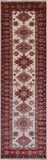 Ivory Super Kazak Handmade Wool Runner Rug - 2' 10" X 9' 5"