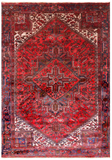 Rust Vintage Persian Heriz Serapi Handmade Wool Rug - 7' 8" X 10' 9"