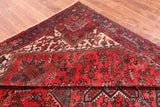 Rust Vintage Persian Heriz Serapi Handmade Wool Rug - 7' 8" X 10' 9"