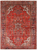 Rust Vintage Persian Heriz Serapi Handmade Wool Rug - 8' 8" X 11' 9"