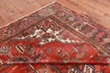 Rust Vintage Persian Heriz Serapi Handmade Wool Rug - 8' 8" X 11' 9"