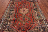 Rust Vintage Persian Handmade Wool On Wool Rug - 5' 10" X 8' 4"