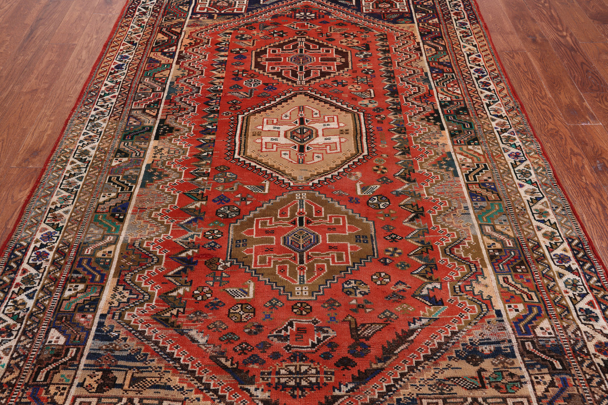 Rust Vintage Persian Handmade Wool On Wool Rug - 5' 10" X 8' 4"
