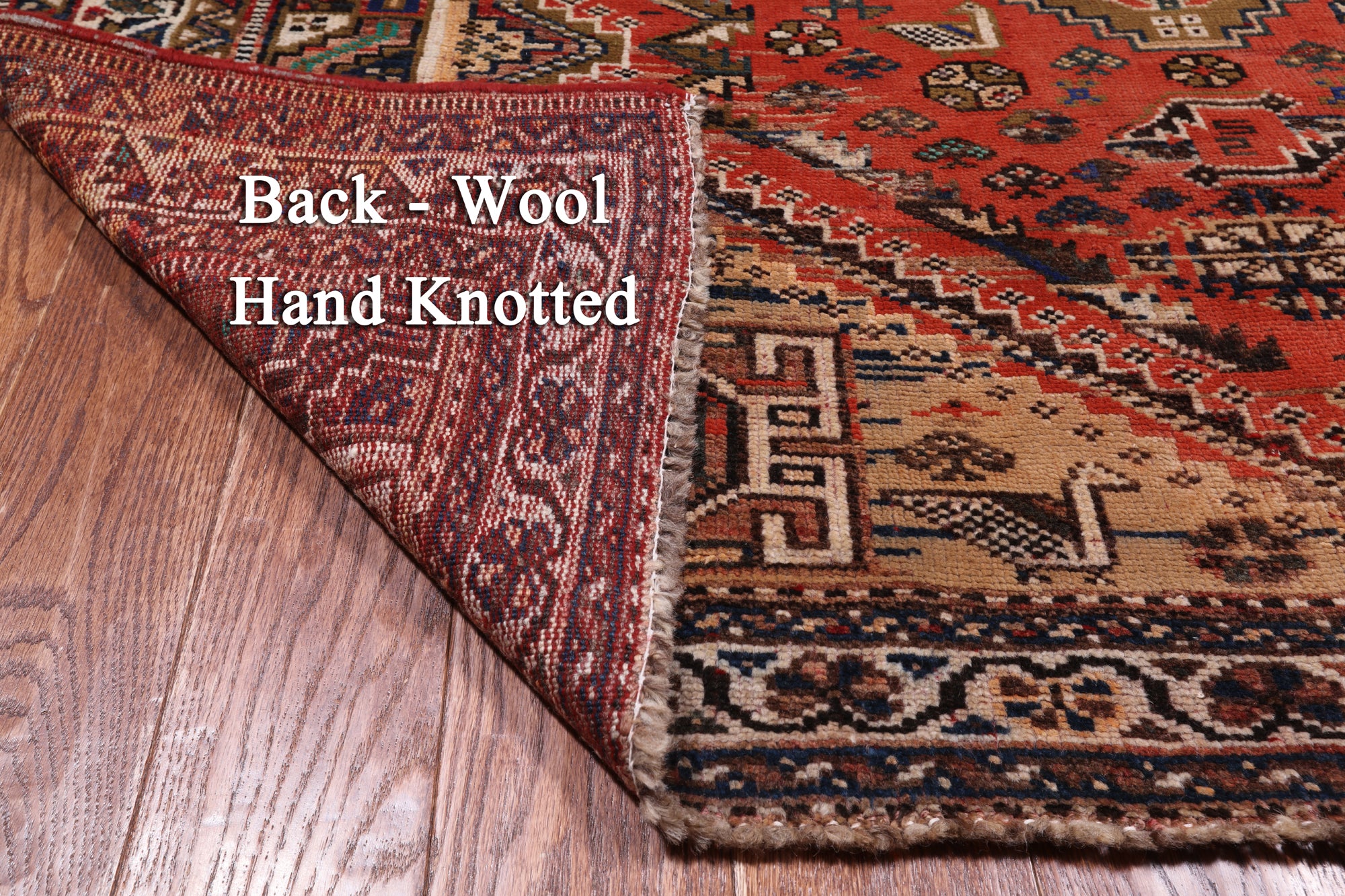 Rust Vintage Persian Handmade Wool On Wool Rug - 5' 10" X 8' 4"