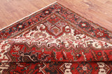 Rust Vintage Persian Heriz Serapi Handmade Wool Rug - 6' 5" X 9' 0"