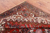 Red Vintage Persian Heriz Serapi Hand Knotted Wool Rug - 6' 9" X 9' 6"