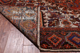 Orange Vintage Persian Heriz Serapi Hand-Knotted Wool Rug - 9' 2" X 12' 1"