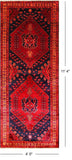 Navy Blue Vintage Persian Hand-Knotted Wool Runner Rug - 4' 5" X 11' 4"