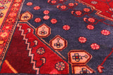 Navy Blue Vintage Persian Hand-Knotted Wool Runner Rug - 4' 5" X 11' 4"