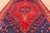 Navy Blue Vintage Persian Hand-Knotted Wool Runner Rug - 4' 5" X 11' 4"