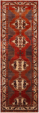 Red Vintage Persian Handmade Wool Runner Rug - 3' 4" X 9' 10"