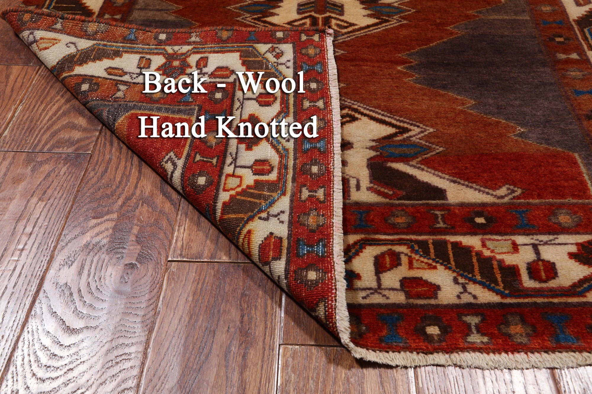 Red Vintage Persian Handmade Wool Runner Rug - 3' 4" X 9' 10"