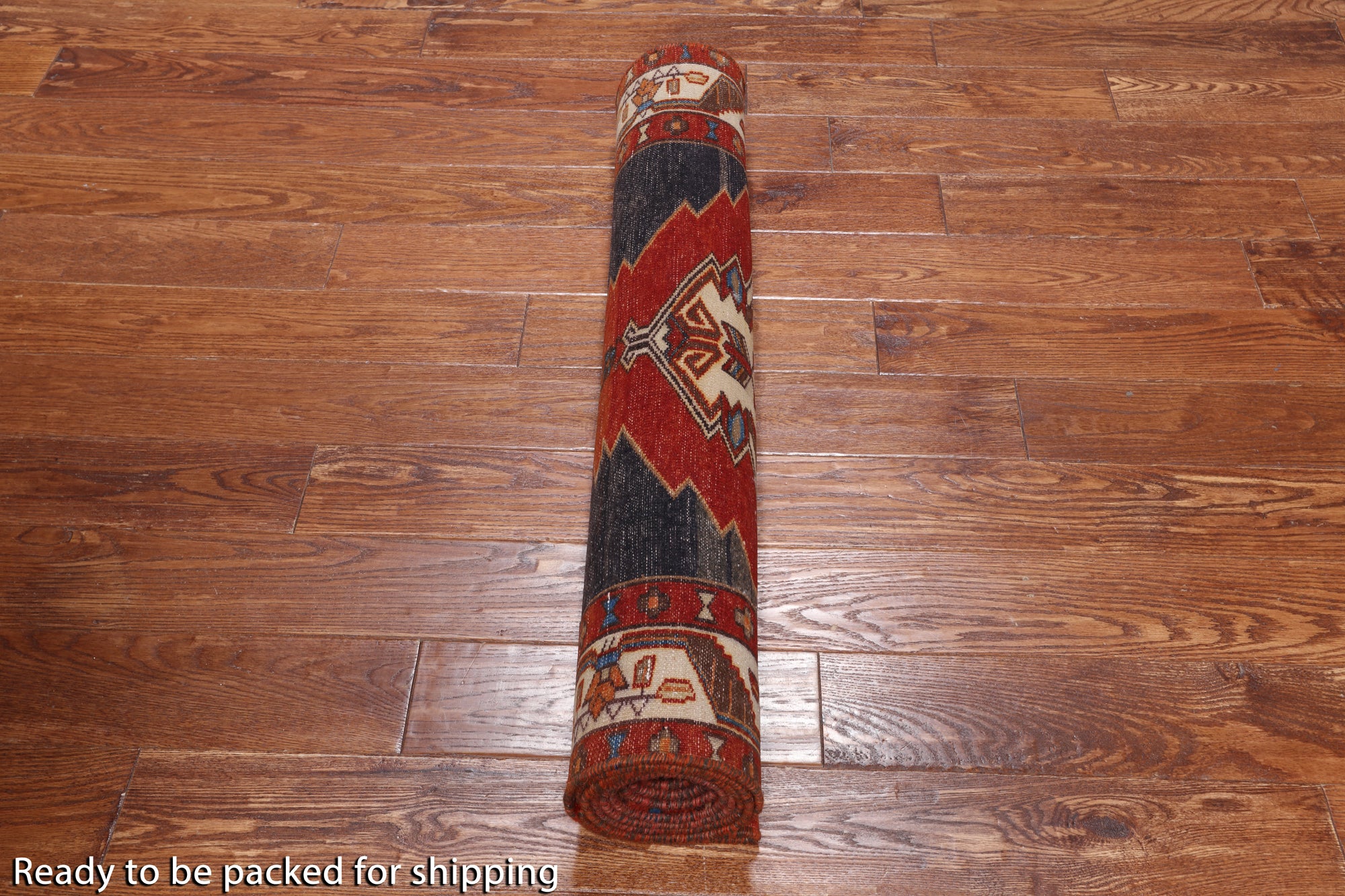 Red Vintage Persian Handmade Wool Runner Rug - 3' 4" X 9' 10"