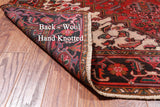 Rust Vintage Persian Heriz Serapi Handmade Wool Rug - 6' 3" X 9' 7"