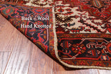 Red Vintage Persian Heriz Serapi Handmade Wool Rug - 6' 6" X 9' 1"
