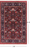 Blue Signed Persian Tabriz Hand-Knotted Wool Rug - 3' 9" X 5' 10"