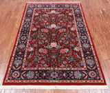 Blue Signed Persian Tabriz Hand-Knotted Wool Rug - 3' 9" X 5' 10"