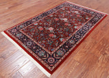 Blue Signed Persian Tabriz Hand-Knotted Wool Rug - 3' 9" X 5' 10"