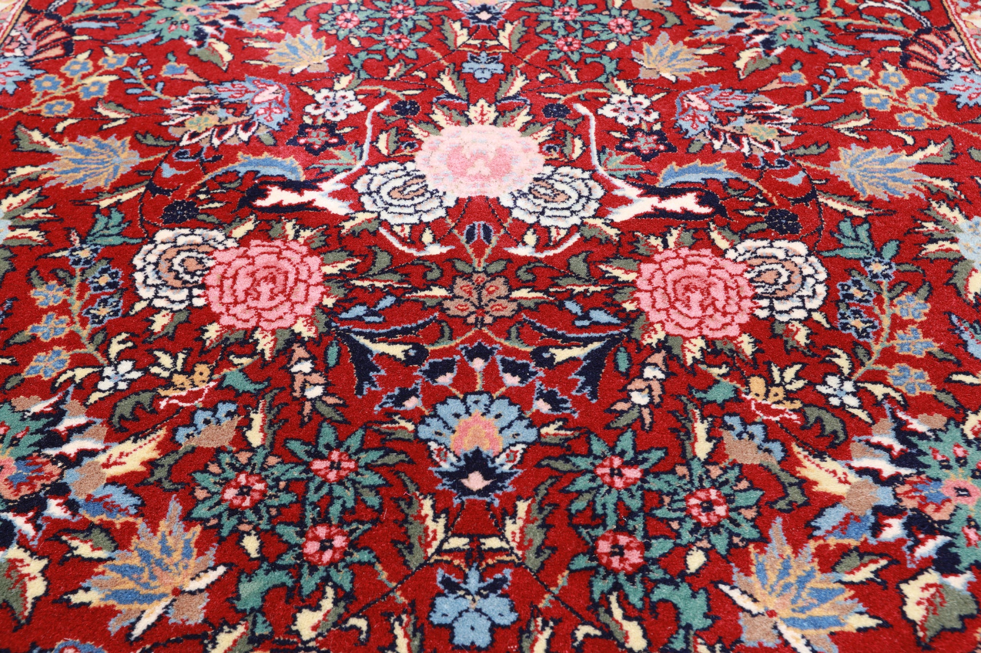 Blue Signed Persian Tabriz Hand-Knotted Wool Rug - 3' 9" X 5' 10"