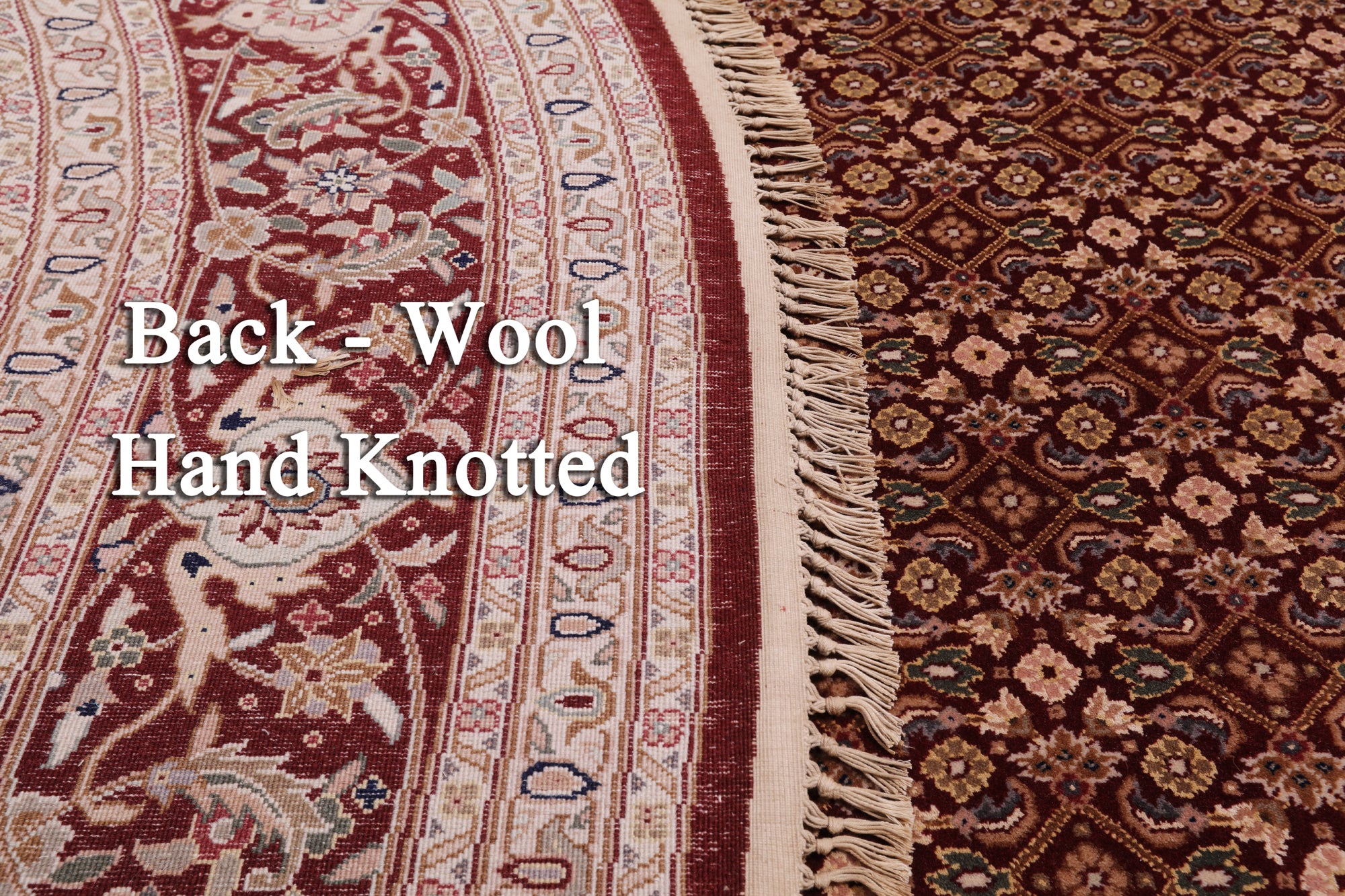Red Round Signed Persian Tabriz Handmade Wool Rug - 8' 0" X 8' 0"