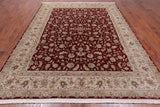 Red Persian Tabriz Hand-Knotted Wool & Silk Rug - 7' 10" X 9' 10"
