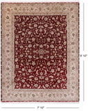 Red Persian Tabriz Hand-Knotted Wool & Silk Rug - 7' 10" X 9' 10"