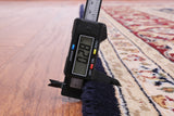 Navy Blue Persian Tabriz Hand Knotted Wool & Silk Rug - 7' 8" X 9' 9"