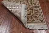 Ivory Persian Tabriz Handmade Wool & Silk Runner Rug - 2' 4" X 12' 0"
