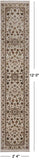 Ivory Persian Tabriz Hand Knotted Wool & Silk Runner Rug - 2' 4" X 12' 0"