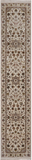 Ivory Persian Tabriz Hand Knotted Wool & Silk Runner Rug - 2' 4" X 12' 0"