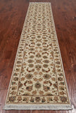 Ivory Persian Tabriz Hand-Knotted Wool & Silk Runner Rug - 2' 4" X 12' 0"