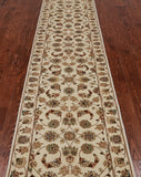 Ivory Persian Tabriz Hand-Knotted Wool & Silk Runner Rug - 2' 4" X 12' 0"